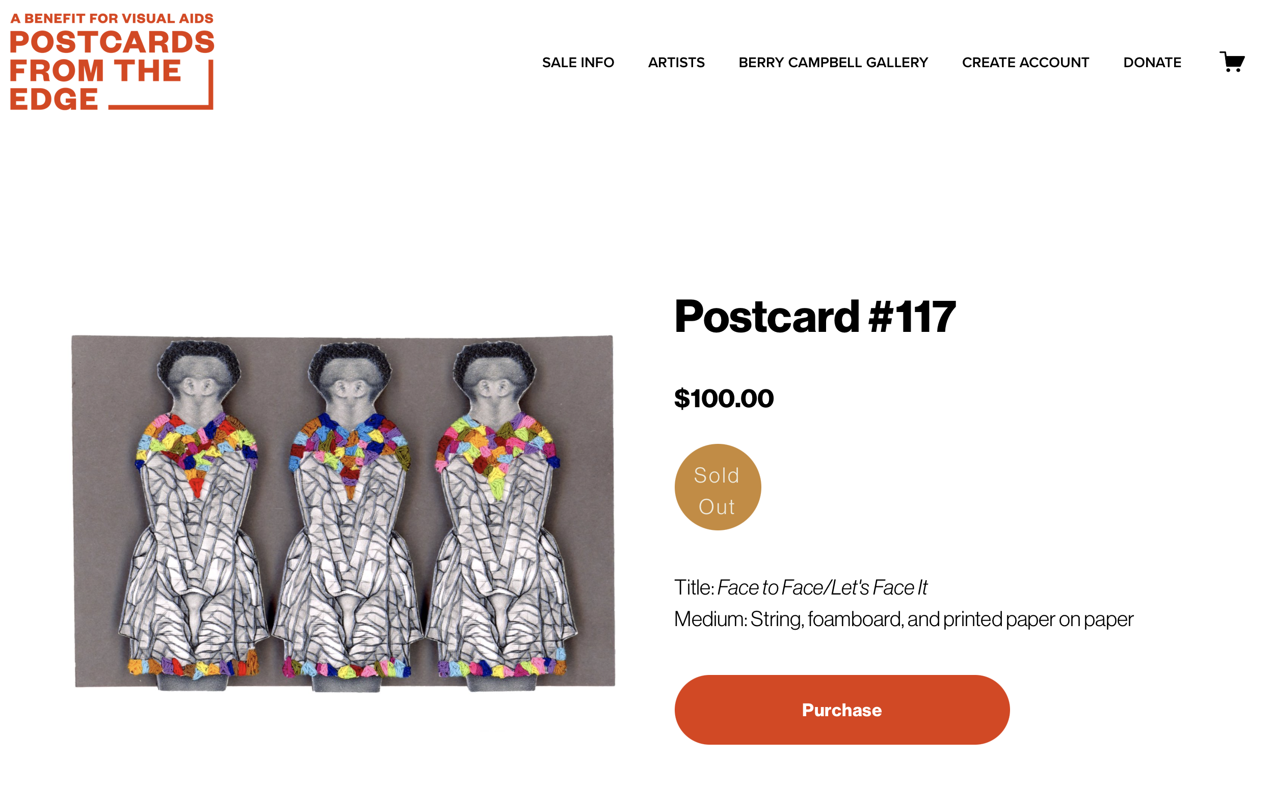 sale of postcard on website